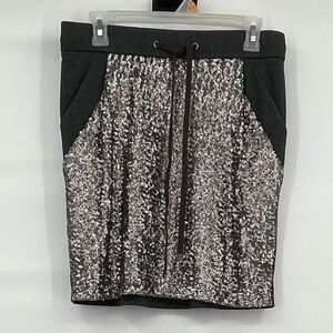 Ann Taylor gray mini sequin skirt
